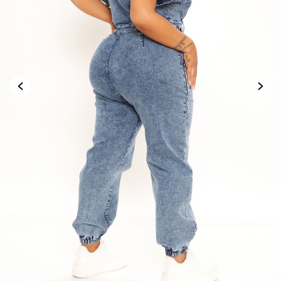 NWT Plus Size Fashion Nova Blue Denim Overalls - Picture 3 of 4
